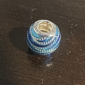 Pandora Silver and Blue Spiral Charm
